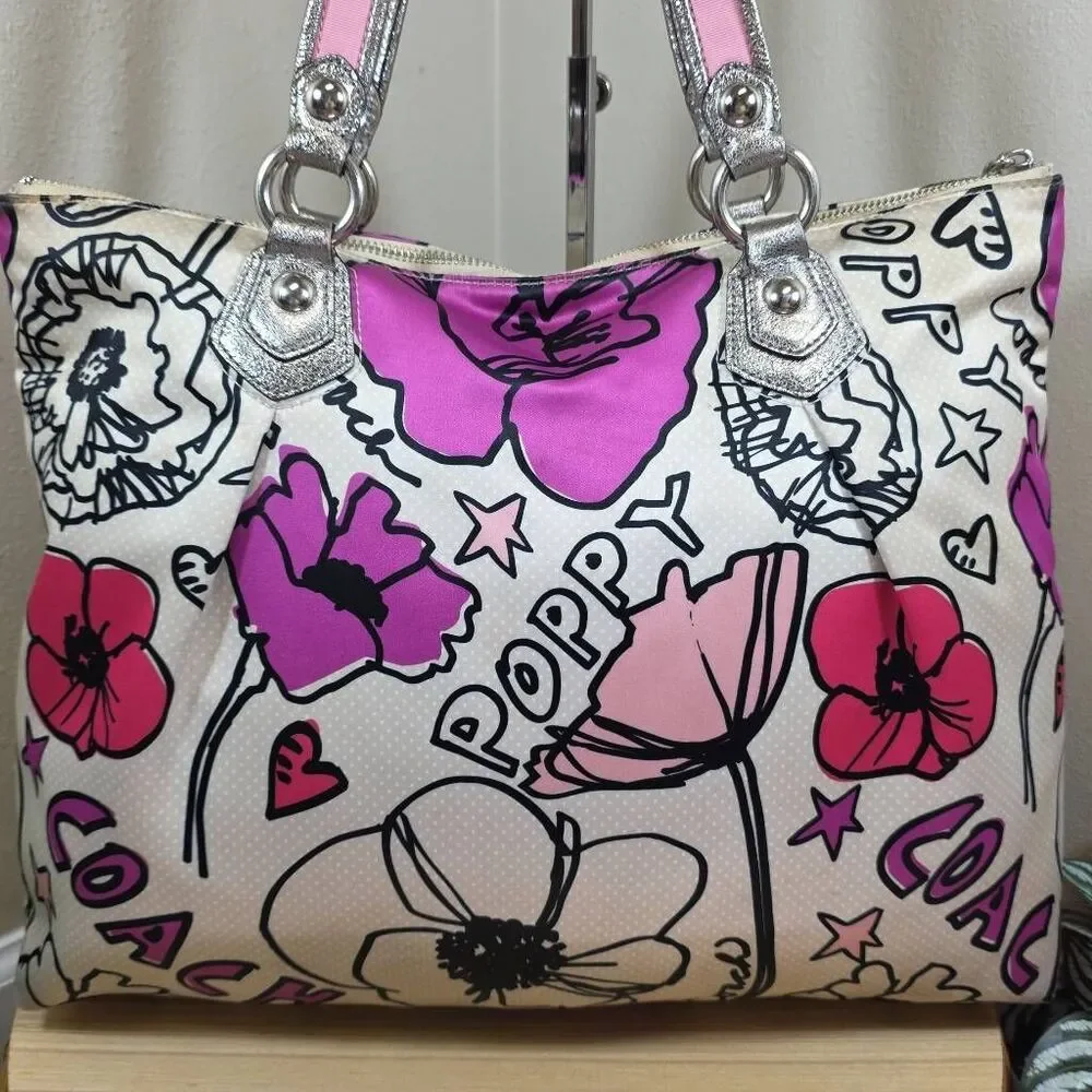 Coach Poppy Floral Graffiti Tote & Matching Wallet